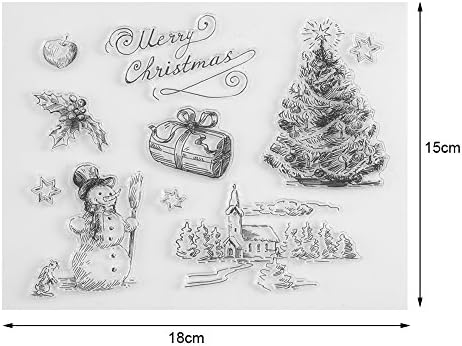 Samfox Božićna pečat, Xmas Tree DIY silikon Clear Maint brtvi za brtvu Scrapbook Album Početni dekor Poklon