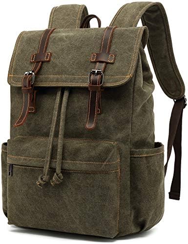 Huachen Vintage platna ruksaka, muški putnik ruksak za laptop planinarske torbe