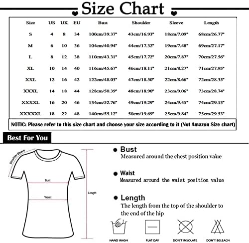 Žene 2023 Ljetne udobne majice u komfornom od tiskane na vratu Osnovna majica u modnoj bluzi s kratkim rukavima