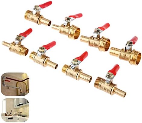 Mesingani kuglični ventil 1/4 '' 3/8 1/2 '' muški do 6/8/10 / 12 mm ravno bodljikav konektor spojnog bakrenog vodovodnog spojnog spojnog