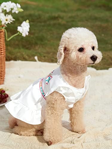 Qwinee vez haljina za pse štene princeze haljina lagane mačke haljine za male srednje pse mače bijele m