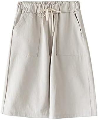 Žene Bermuda kratke hlače sa dnevnim boravkom labavi elastični struk pamučne trke kratke hlače Ležerne duge joge kratke hlače sa džepovima
