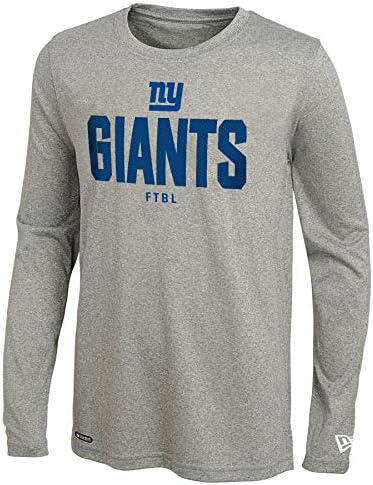 Nova era NFL muške rešetke Dri-Tek Cool Siva majica s dugim rukavima, majica za odrasle, majica za odrasle