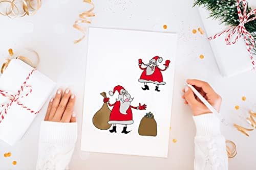 ABTOLS Božićne jasne marke za izradu kartice, slatka Santa Claus Clear Gumeni markice Zimska nova godina Poklon riječi Marke za obrtničke