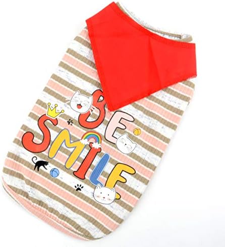 Ranphy Cotton PET majica Striped pletena košulja za pse modna štenadna tenka Vrh doggy ljeto tiskana odjeća crvena kravata slatko