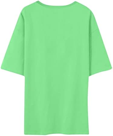 Dnevna majica St.Patrick za žene djetelina ispisa vrhovi o vratu Shamrock Ters Thirss Labavi majice za bluze kratkih rukava