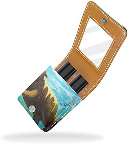 Mini ruž za usne sa ogledalom za torbicu, Beaver Swimming Portable Case Holder organizacija