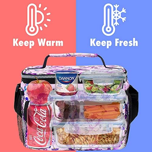 OPUX izolovana kutija za ručak za žene devojčice, nepropusna termo torba za ručak hladnjak za radnu kancelariju, meka torba za ručak