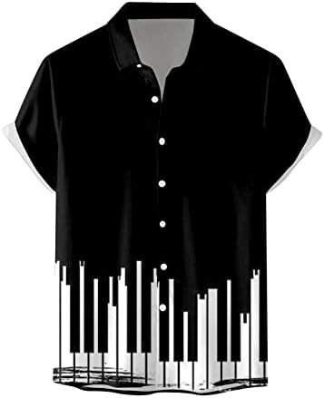 Muška Novelty Shirt, Kratki Rukav Štampani Casual Button Down Shirt Rever Lagana Praznična Majica Na Plaži