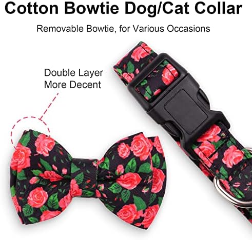 Compernee Valentine ovratnik za pse, ovratnik zaljubljenih, zaljubljeni zaglog ovratnik podesiva slatka ruža mačka luk kravate kravate,