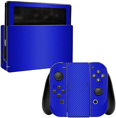 Monyykins kože kompatibilan sa Nintendo prekidačem - Plava karbonska vlakna | Zaštitni, izdržljivi i jedinstveni poklopac zamotavanja