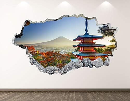 Zapadna planina Stari japanski dvorac Zidna naljepnica Umjetnički dekor 3D Razbijene tvrđave Naljepnice Poster Dječja soba Muralni