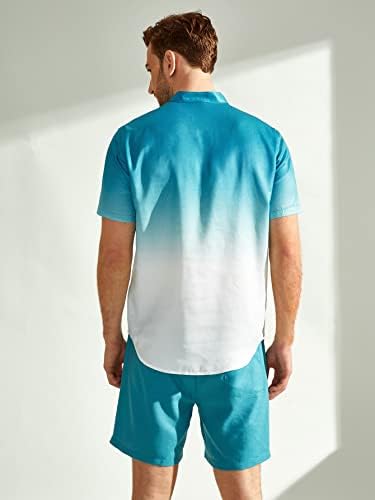 Floerns muški casunski gumb niz majice kratkih rukava Skraćenice postavi 2 komada odjeća