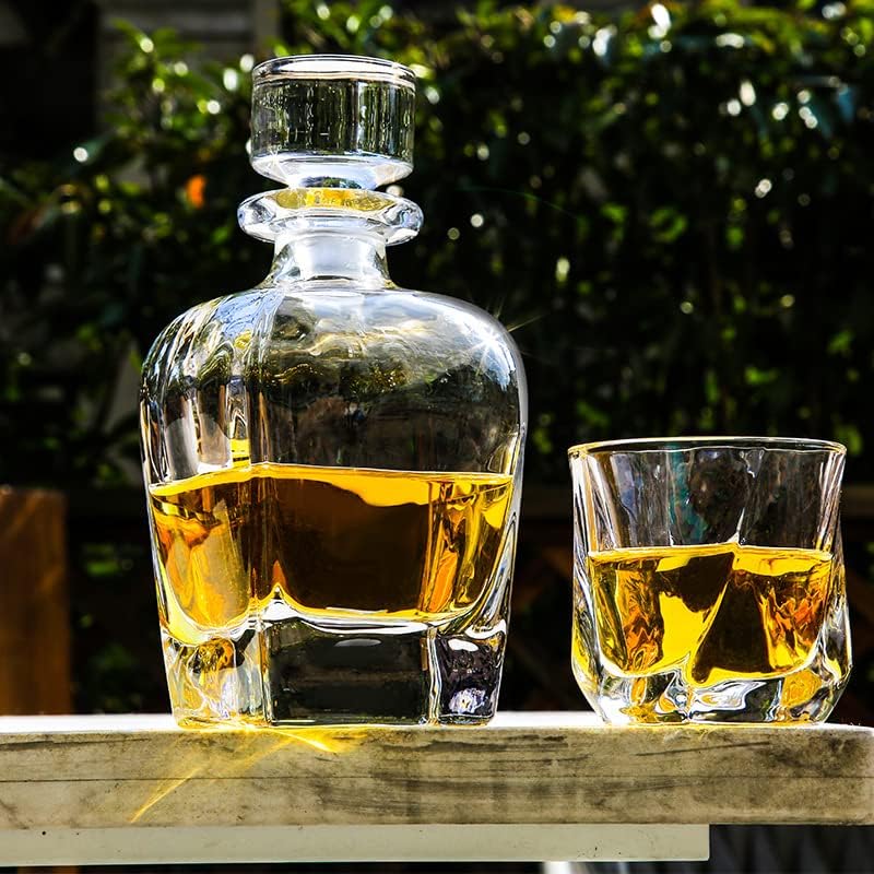 cathyladi Old Fashioned Whiskey Glasses Luxury 7.7 Oz Set 4 Rocks Barware za Scotch burbon alkoholna pića i koktel pića
