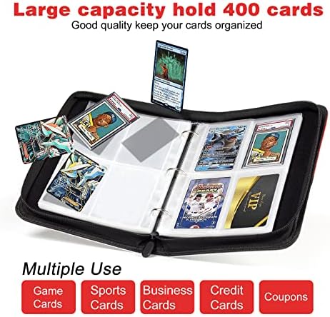 4-džepna fascikla za trgovačke kartice sa 50 uklonjivih listova sadrži 400 kartica, fascikla albuma Collector knjiga za Yugioh, MTG,