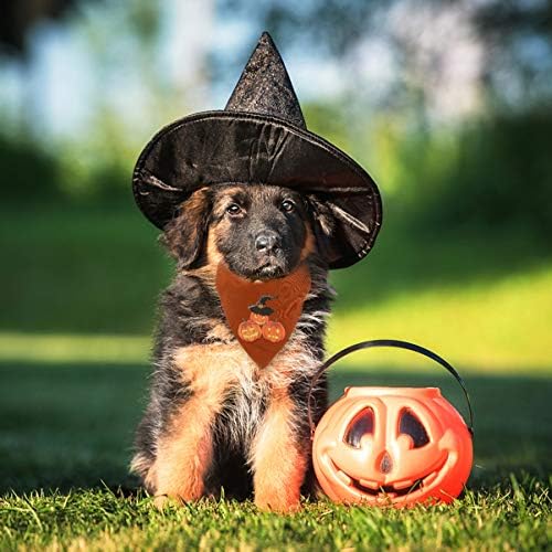 Prilityzoom Mali štenad ovratnik Halloween Scarf ovratnici za kućne ljubimce s podesivim PU platnom iskrivljenjem PUMPKIN TRIANGLE