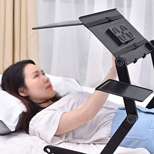 BHGBH laptop stalak za krevet, sklopivi kantu sa ventilatorom, sklopivim stojećim stolom, podesivom stolom za prijenosnu tablicu po