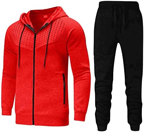 Muška trenerka 2 komadna kapuljača Stilska jakna za crtanje Polka Točka Jogging Duweatsuits patentni džep Active odjeća