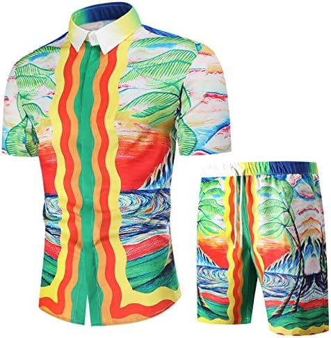 Muškarci Ljetni modni vrhovi kratkih odijela za slobodno vrijeme Digitalni tisak labavog gornjeg odijela na plaži Majica kratkih odijela