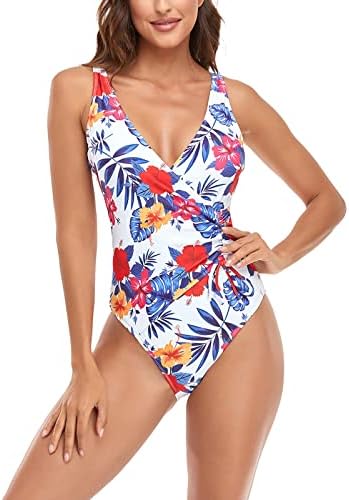 Pamučni bikini Žene cvjetni ispis kupaći kupaći kupaći kupaći kostimi V izrez niski leđa Podesive kaiševe žene