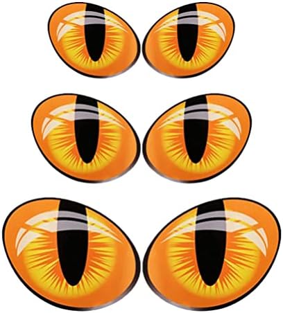 Wakauto 3 parove Car Stražnji pogled Zrcalice Smiješne 3D Cat Eye naljepnice za automobile Naljepnica za tijelo za automatsko uređenje automobila narančasta
