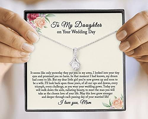 Personalizirani poklon nakita - Zauvijek Ljubavna ogrlica, vjenčani poklon za mladenku od mame, mladenka od mame, kćeri poklon na