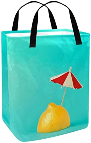 Funny Fruit Lemon with Umbrella Print sklopiva korpa za veš, 60L vodootporne korpe za veš kanta za veš igračke skladište za spavaonicu kupatilo spavaća soba