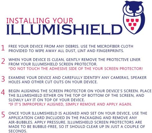 Illumishield zaštitnik ekrana kompatibilan sa LG Lucid 4G Clear HD štitom protiv mjehurića i pet filmom protiv otiska prsta
