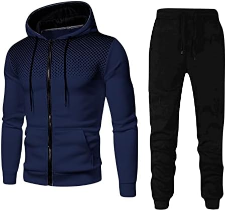Zimska muška kapuljača polka točka i hoodie sportska odjeća i fitness odijelo muška jakna odijelo Slim Fit