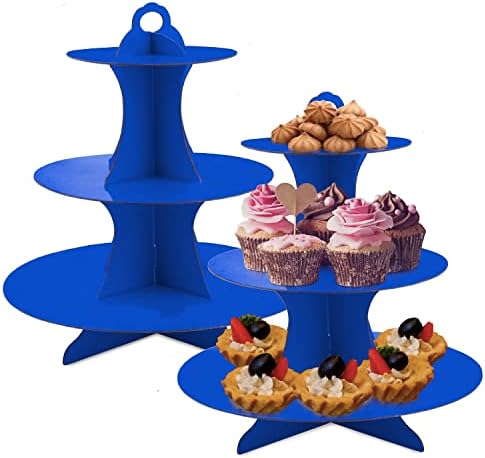 Cupcake postolje, Lainrew 2 paket 3-nivoa zlatna desertna ladica mini kolači Voćni bombonski zaslon Tower pecioni za rođendan, vjenčanje,