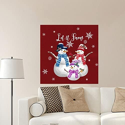 Zimski praznici Božić uklonjiva zidna naljepnica porodična inspirativna zidna umjetnička naljepnica vinil Vintage Let It Snow Snowflake za učionicu dječja soba rasadnik spavaća soba Kućni dekor inspirativni pokloni 22 inča