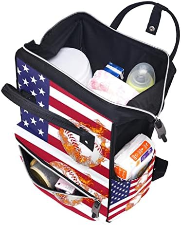 Guerotkr putni ruksak, torbe za pelene, ruksak pelena, bejzbol američka zastava