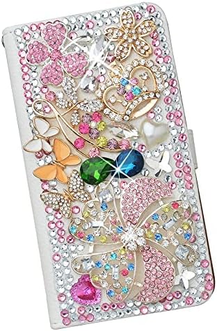 Fairy Art Kristalna torbica za novčanik kompatibilna sa Samsung Galaxy Note 20 Ultra 5G-Crown Windmill Flowers - Pink-3D ručno rađena