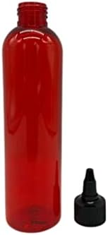 8 oz crvene kosmo plastične boce -12 Pakovanje prazno punjenje boca - BPA - BPA - esencijalna ulja - aromaterapija | Crna Twist Top