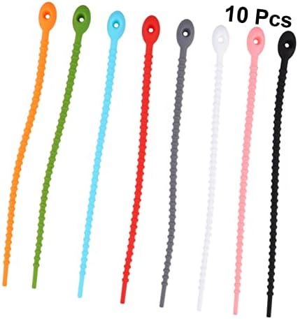 Solustre silikonske kablove 10pcs Slučajne žice veze inčni podaci za pričvršćivanje u boji za učvršćivanje gumene torbe zvoni silikon