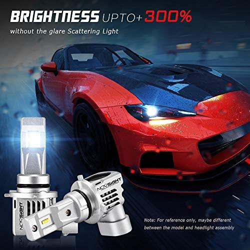 Novsight LED žarulje za favore Sve u jednom konverzijom - 9005 / HB3 LED žarulje - 60W 10 000LM 6000K Cool White - podudaranje za 99% vozila. Halogena lampa 1: 1 Dizajn