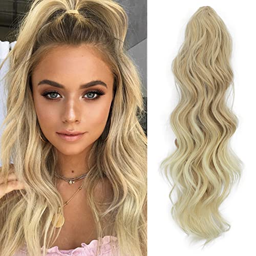 Deethens rep Extensions Claw 20 inch Long Wavy rep hair Piece Claw Clip Synthetic Pony Tail Fluffy Instant Updo Wave Hair Extension