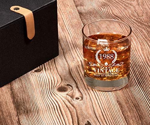Triwol 1988 35. rođendanski pokloni za muškarce, Vintage Whisky Glass 35 rođendanski pokloni za tatu, sina, muža, brata, smiješni poklon za 35. rođendan poklon ideje za njega, 35-godišnji Bday & nbsp;dekoracija zabave