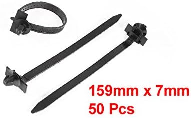 Uxcell najlonski kupoli Push Mount Auto dijelovi kabel kravata, 159 mm duga, 50pcs, crna