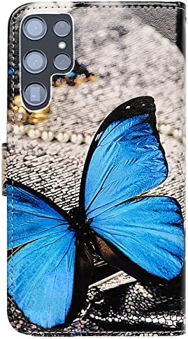 Bcov Samsung Galaxy S22 Ultra torbica za novčanik, lijepa leptir multifunkcionalna kožna futrola za telefon Flip Cover sa džepnim