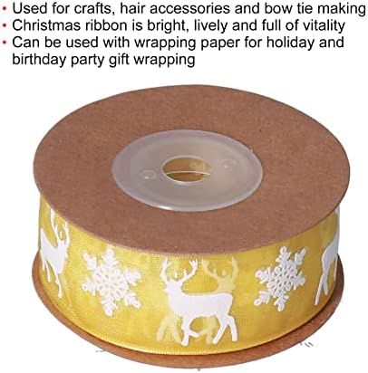Ribbon DIY multifunkcionalna štampa Božićna dekoracija pahuljica jelena Zlatna traka za omot poklona, DIY zanati, Garland pakovanje,