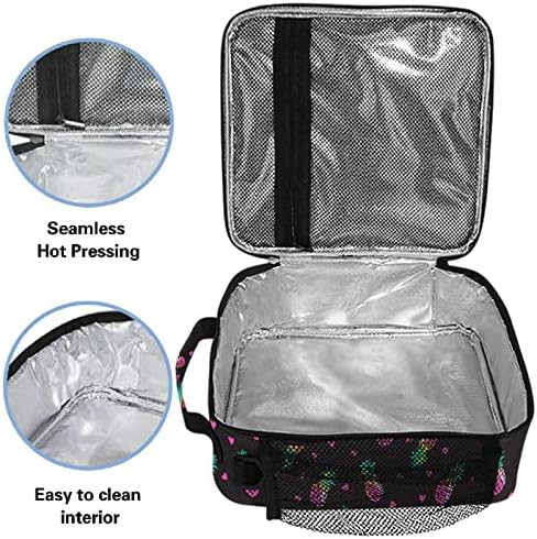 ZZXXB Pink Pink Love Heart izolovana torba za ručak kutija za višekratnu upotrebu termo Cooler torba Tote Vanjska putna torba za piknik sa naramenicom za studente odrasle
