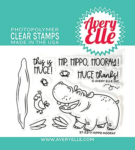Avery Elle - Hippo Hooray - Hipopotamus - Marke i umire - 2 paket predmeta