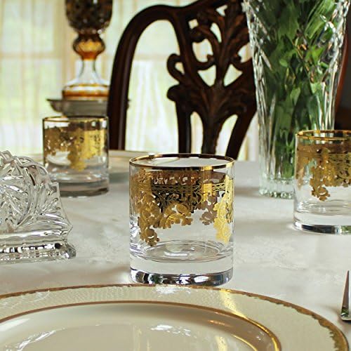Svjetski pokloni elegantni i moderni ukrašeni 24K zlatni kristalni stakleni proizvodi za Hosting zabava i događaja - 10 oz, dvostruka