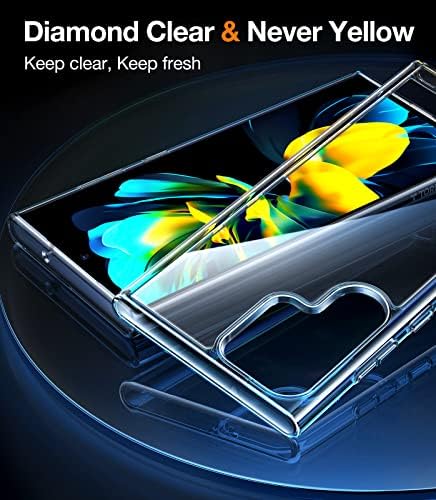 Torras Diamond Clear Dizajniran za Samsung Galaxy S23 Ultra Ultra, [NIKADA [NIKADA] [Vojna razreda Anti-DROP] Tvrdi stražnji tanak