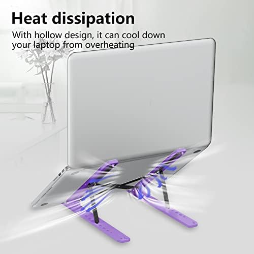 Tonmom stalak za Laptop za radni sto, podesivi ABS za podizanje laptopa+Silikonski sklopivi prijenosni držač za Laptop, ventilirano