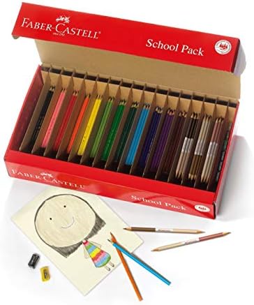 Faber-Castell World Color Color Olovka za školskog paketa - Tradicionalne i kožne torne Olovke u boji - 300 olovke za bojenje i oštrice
