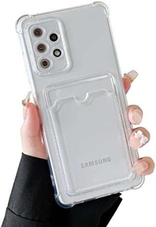 DEFBSC Samsung Galaxy A32 5G Case, nadogradite Clear Card Case za Samsung Galaxy A32 5G torbicu za novčanik, tanka zaštitna meka TPU