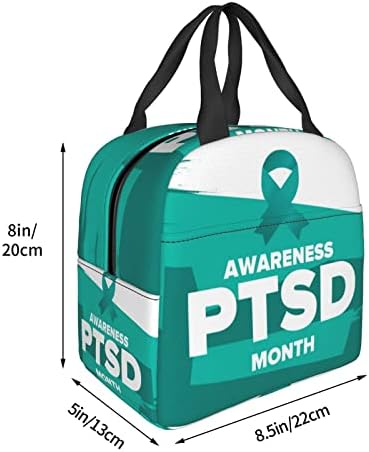 VJXZVJ juni je PTSP mjesec svijesti kutija za ručak izolovane kutije za ručak vodootporna torba za ručak višekratna torba za ručak