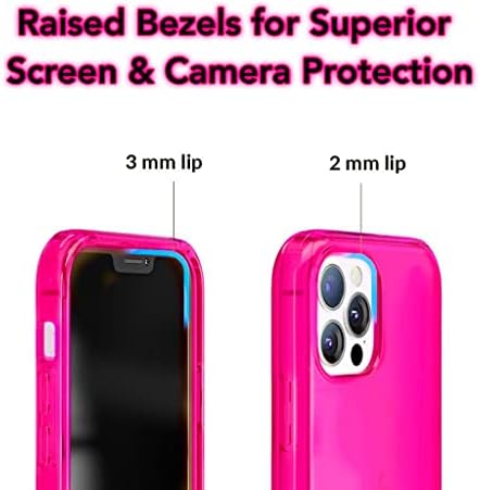 NYCPRIMETECH iPhone 12 / iPhone 12 Pro Case / Slim & Mekani prozirni neon ružičasti poklopac sa rubom odbojnika za iPhone 12 PRO &